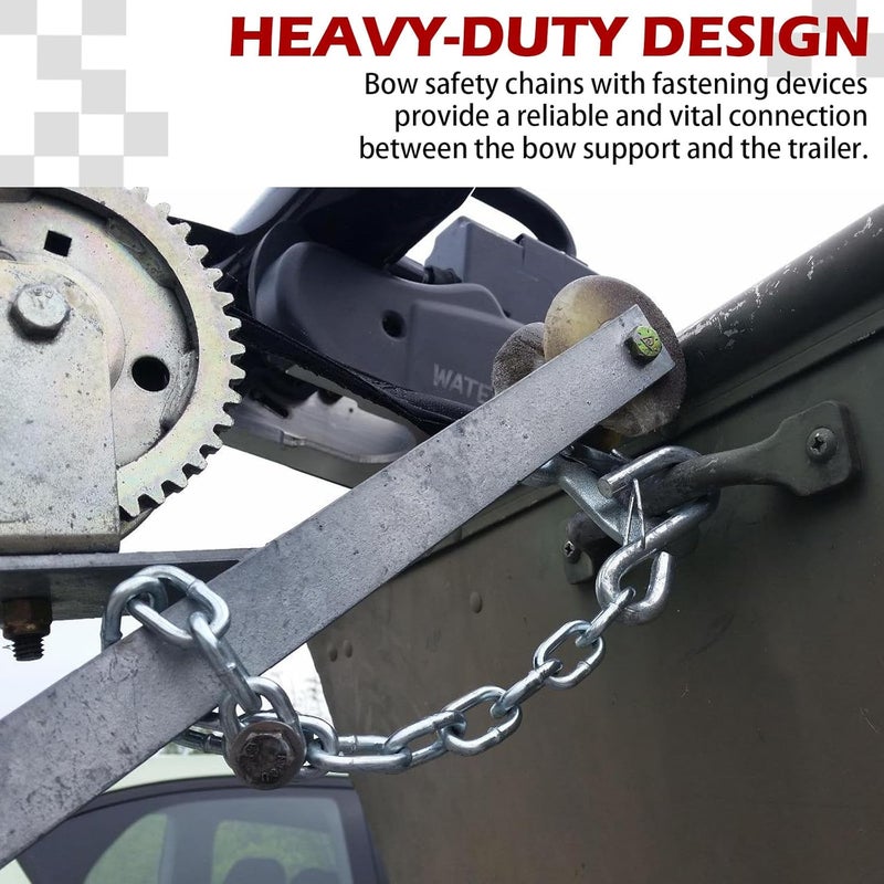 Verplexter 15-Inch Towing Safety Chain - Tie Down Trailer Safety Chains with Hooks Boat Safety Kit - Image 4
